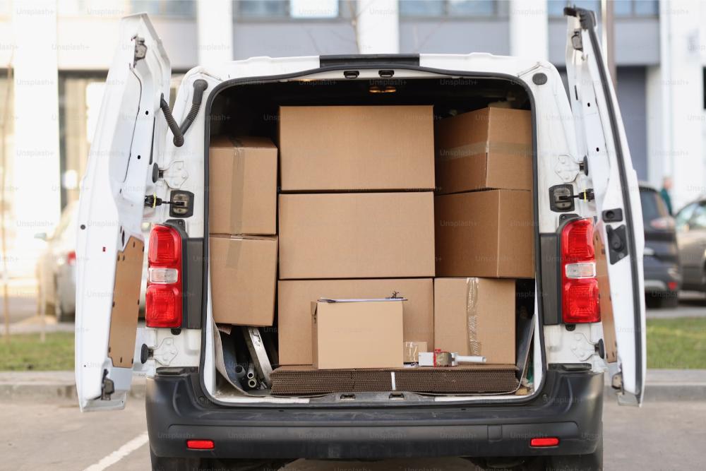 delivery van full of boxes